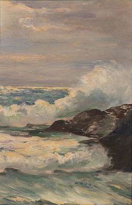 M. Rice - 20th Century Oil on Canvas Undated, signed 'M. Rice', depicting a seascape, marked 'Sea 