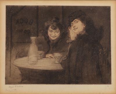 Edgar Chahine - Edgar Chahine (Armenian, 1874-1947 ) 'les Gigolettes' Etching Undated, signed and 