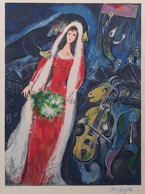 Marc Chagall - After Marc Chagall (French, 1887-1985) 'La Mariee' Color Serigraph Undated, printed 
