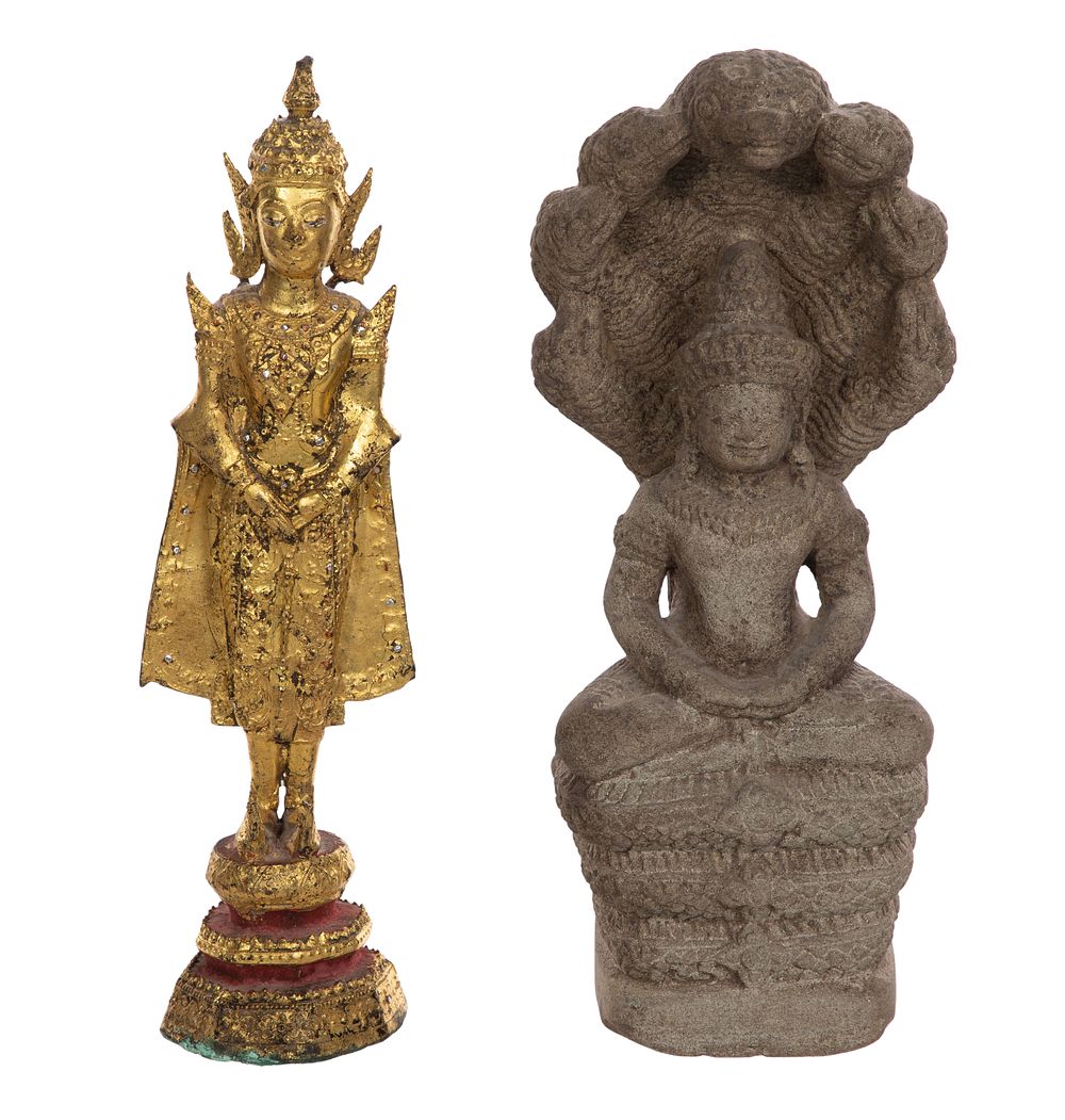 Lot 252: Asian Buddha Muchalinda Stone Sculpture