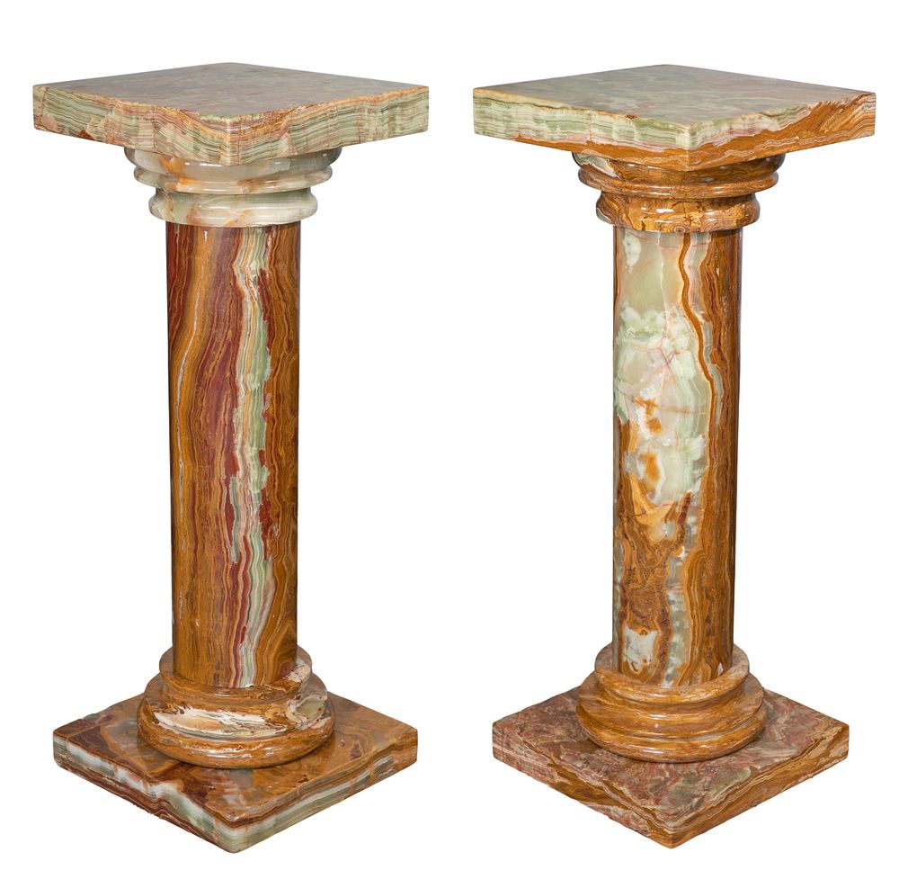 Lot 279: Neoclassical Style Alabaster Pedestals