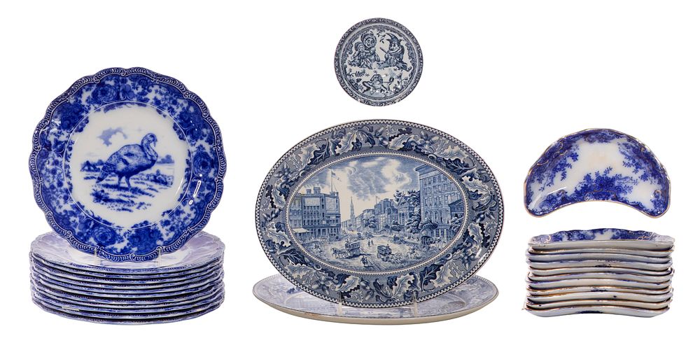 Lot 311: Flow Blue China Assortment
