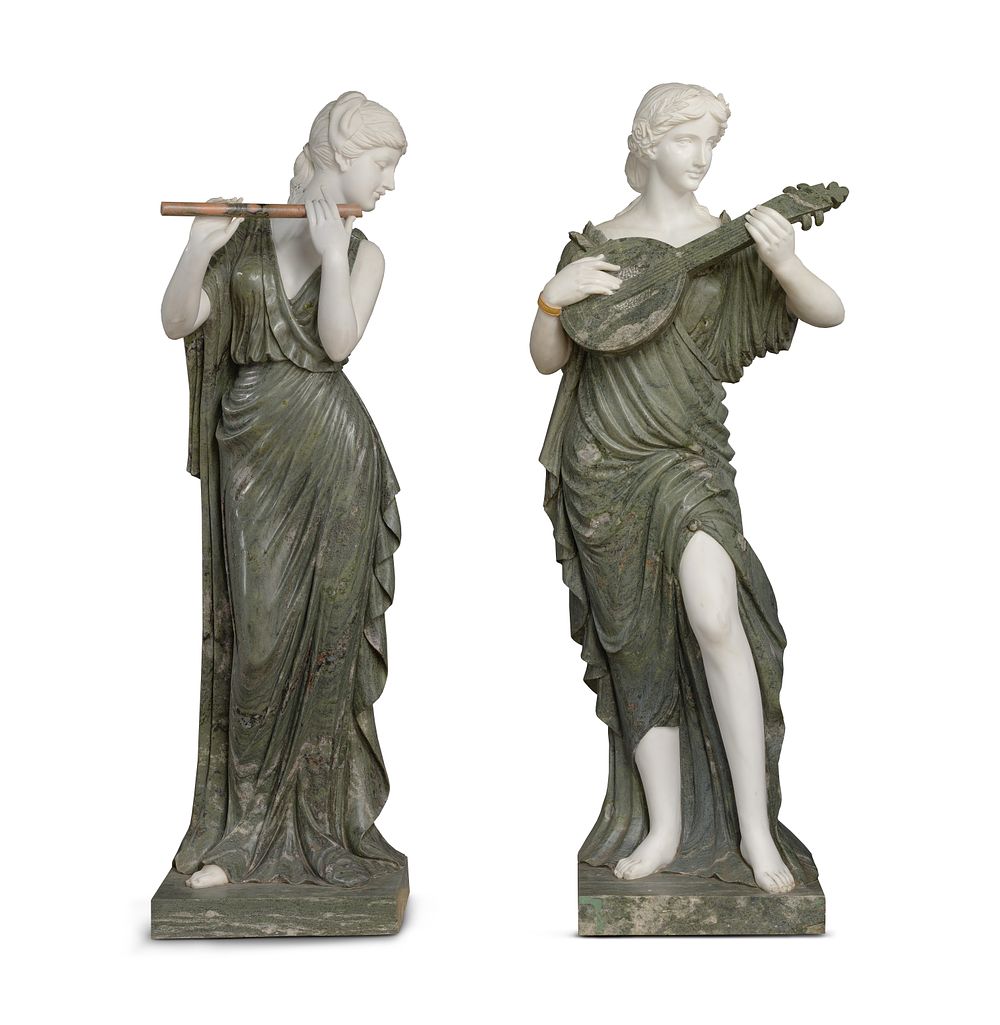 Lot 319: Neoclassical Style Marble Statues