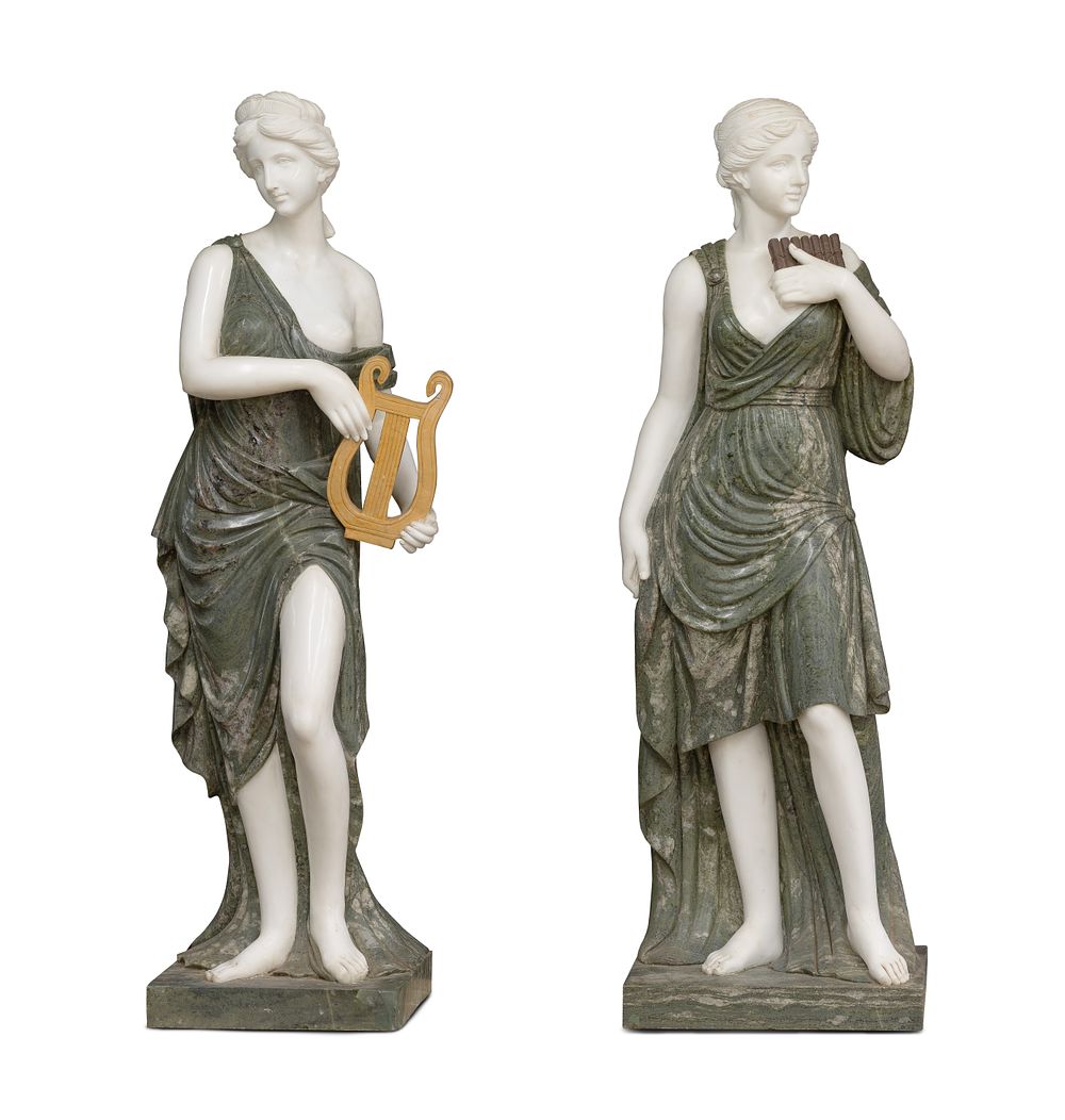 Lot 320: Neoclassical Style Marble Statues