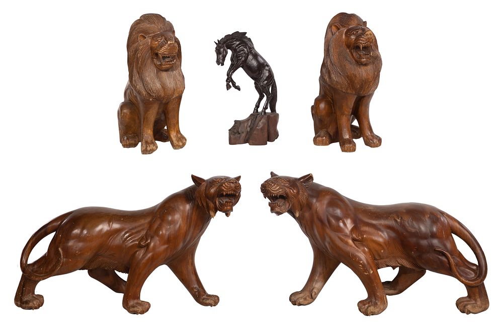 Lot 323: Carved Wood Animal Assortment