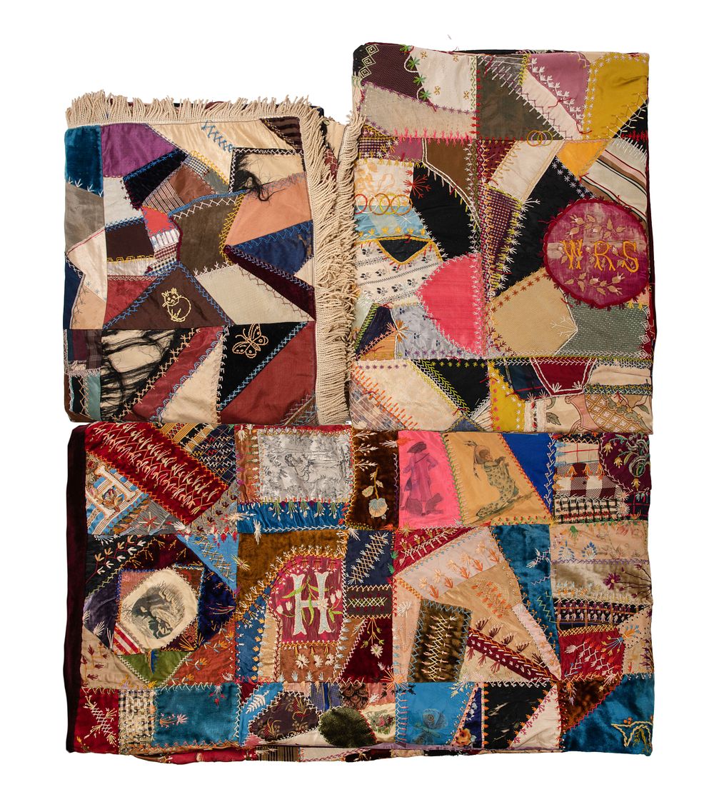 Lot 332: Embroidered Crazy Quilt Assortment