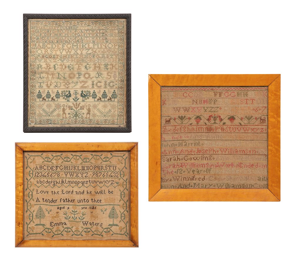 Lot 361: 18th and 19th Century Cross-stitch Samplers