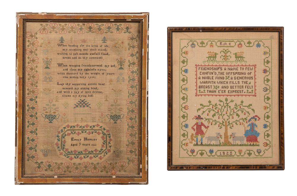 Lot 363: Cross-stitch Samplers