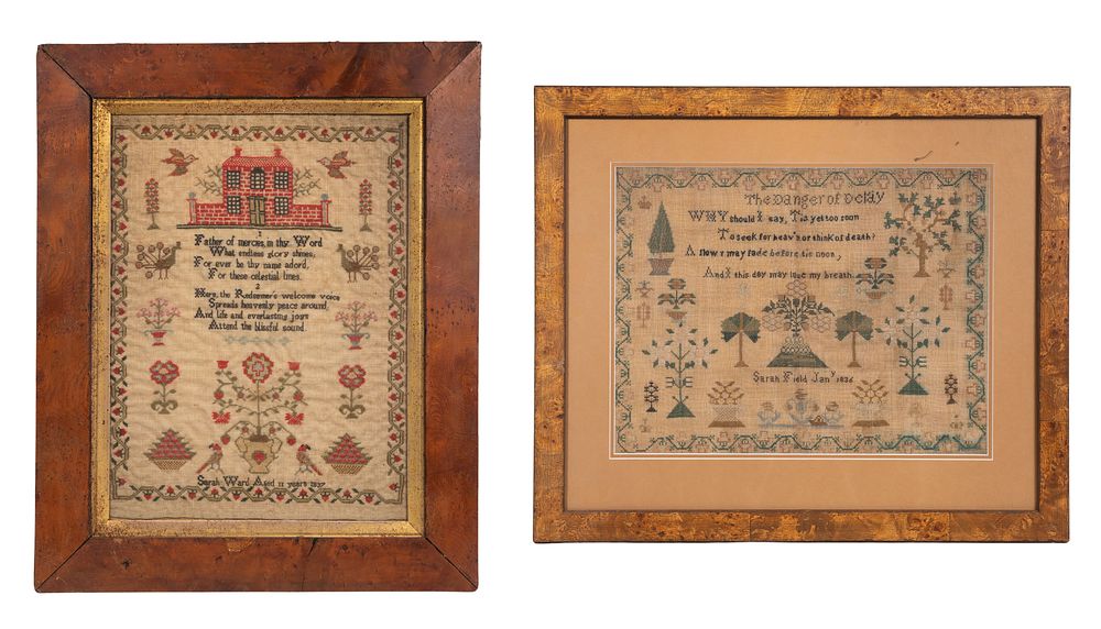 Lot 364: 19th Century Cross-stitch Samplers
