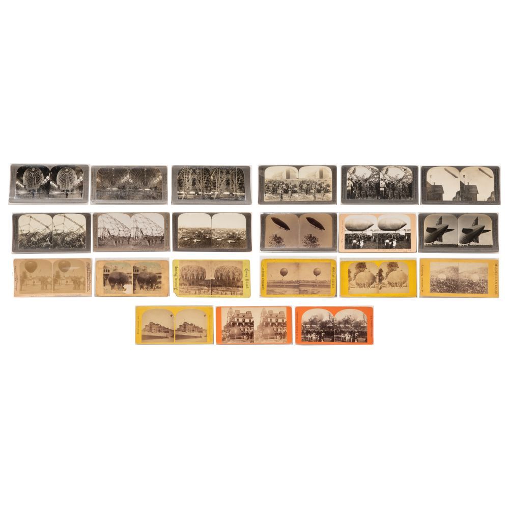 Lot 451: Airship and Balloon Stereoview Assortment