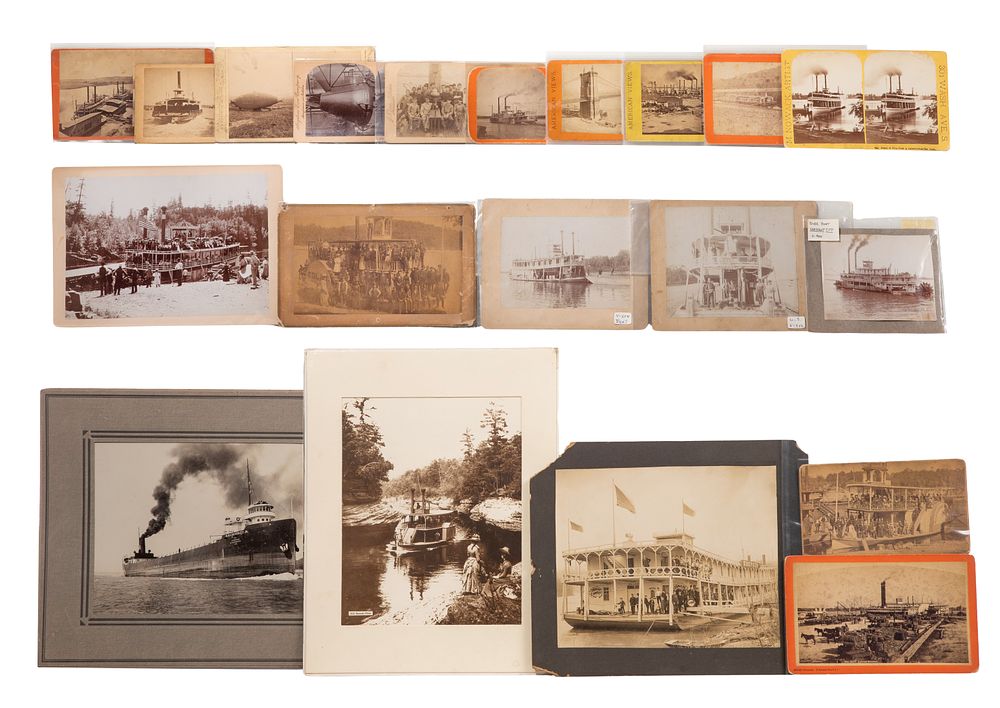 Lot 487: Steamboat and Paddle Boat Photographic Assortment