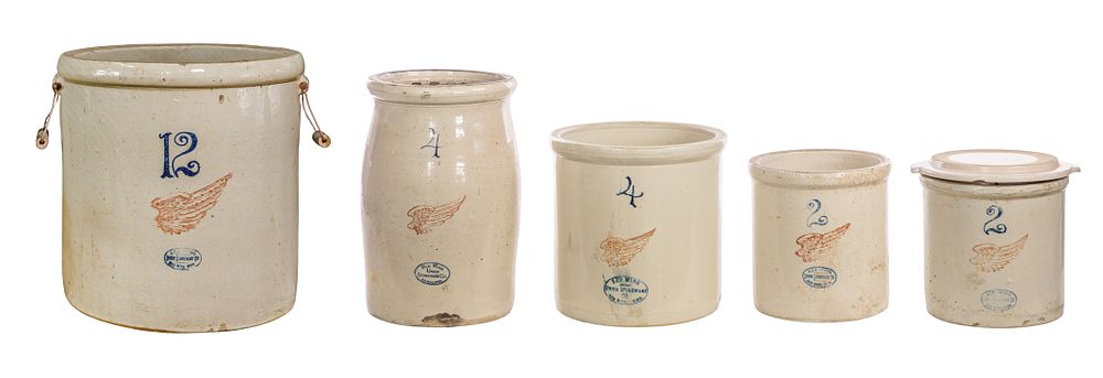 Lot 524: Redwing Stoneware Crock Assortment