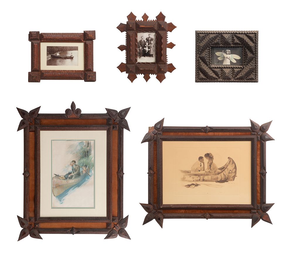 Lot 538: Tramp Art Frame Assortment