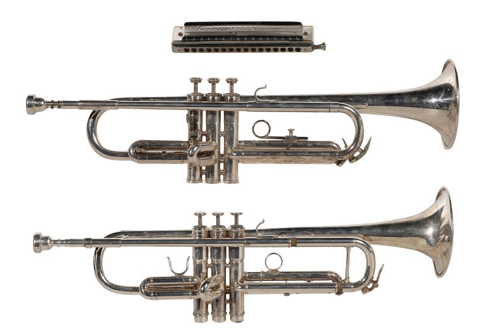 Lot 559: Trumpet and Harmonica Assortment