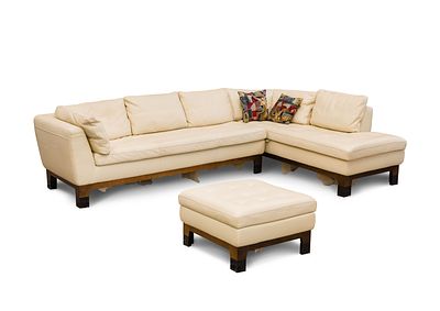 Roche Bobois - Roche Bobois Leather Sectional Seating Suite (3) items including a sofa, lounge and 