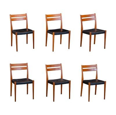 Svegards Markaryd - Swedish Modern Svegards Markaryd Teak Chairs c.1960, a set of (6) double 
