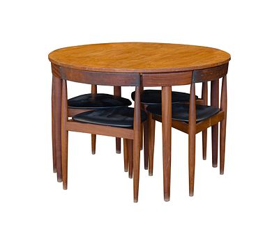 Hans Olsen for Rolje - Hans Olsen for Frem Rojle Teak Table and Chair Set Comprising a round top 