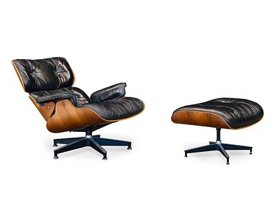 Herman Miller - Charles and Ray Eames for Herman Miller Lounge Chair and Ottoman Both having 