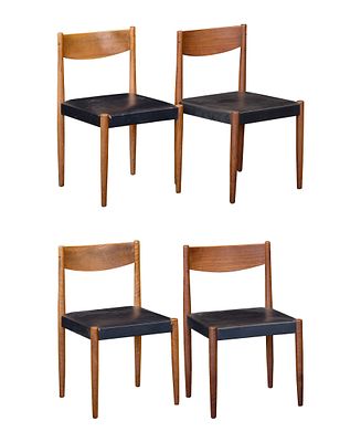 Frem Rojle - Poul Volther for Frem Rojle Danish Modern Chairs A set of (4) Frem Rojle curved back 