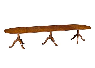 Kittinger - Kittinger Williamsburg Queen Anne Style Triple Pedestal Dining Table Solid mahogany 