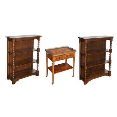 Furniture Assortment (3) items including a Sheraton style trolley table having two short 