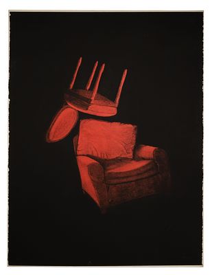 Juan Munoz - Juan Munoz (Spanish, 1953-2002) 'Mobiliario XVIII' Mixed Media Print 1996, signed 