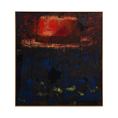 Aaron Fink - Aaron Fink (American, b.1955) 'Hat' Oil on Canvas 1987, signed verso, depicting a 