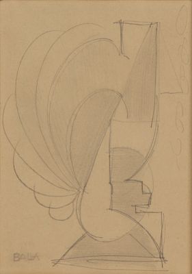 Giacomo Balla - Giacomo Balla (Italian, 1871-1958) Pencil Sketch Undated, signed, an abstract 