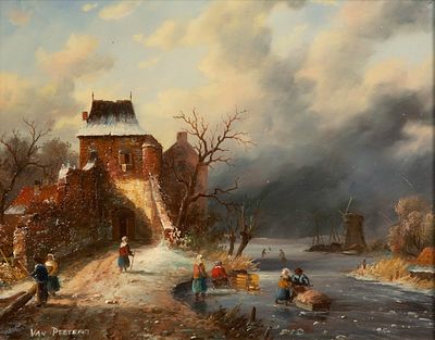 Van Peeters - Van Peeters (Dutch, 20th Century) Oil on Panel Undated, signed lower left, depicting 