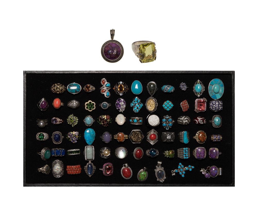 Lot 253: Sterling Silver Ring and Pendant Assortment