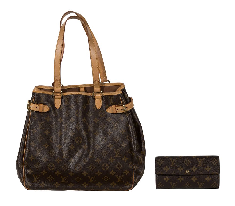 Louis Vuitton - Louis Vuitton Handbag and Wallet 
(2) items including a vertical Batignolles 