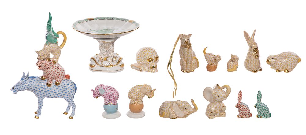 Lot 290: Herend Porcelain Animal Figurines
