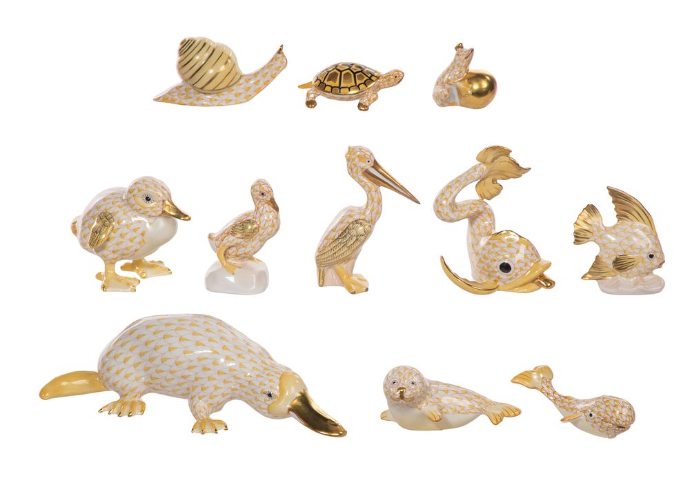 Lot 291: Herend Porcelain Animal Figurines