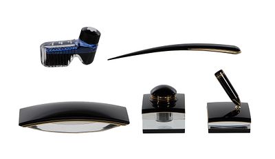 Montblanc - Montblanc Meisterstuck Desk Set (6) items including a #27149 pen stand, a #27100 ink 