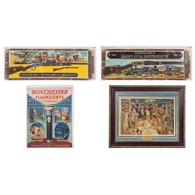 Winchester - Winchester Cardboard Sign Assortment (4) items including a Model 94 Theodore 