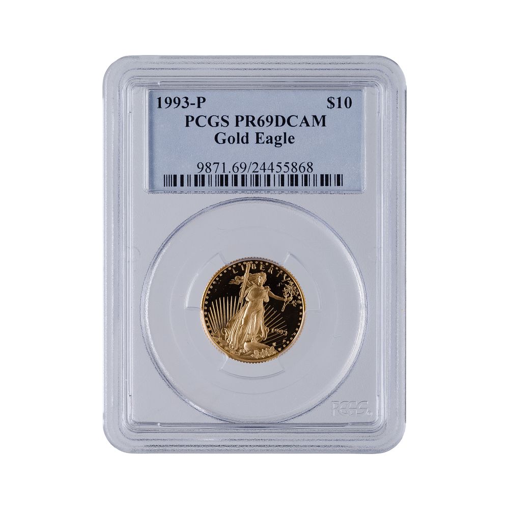 Lot 340: 1993 $10 Gold Eagle PR-69 DCAM PCGS