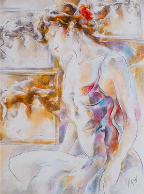 Peter Nixon - Peter Nixon (English, b.1956) 'Three Studies of a Dream I' Mixed Media 2008, signed 