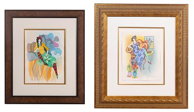 Itzchak Tarkay - Itzchak Tarkay (Israeli, 1935-2012) Mixed Media on Paper (2) undated items 