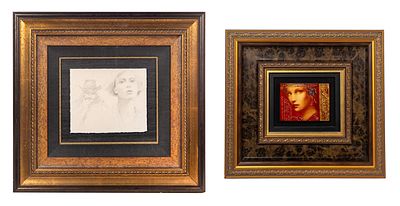 Markus Csaba - Markus Csaba (Hungarian, b.1953) Pencil Sketch and Print (2) undated items, signed 