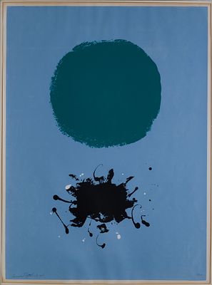Adolph Gottlieb - Adolph Gottlieb (American, 1903-1974) 'Black Splash' Serigraph 1967, pencil 