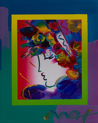 Peter Max - Peter Max (American, b.1937) 'Blushing Beauty on Blends' Mixed Media on Paper 2006 