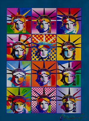 Peter Max - Peter Max (American, b.1937) 'Liberty and Justice For All' Mixed Media on Paper 2002 
