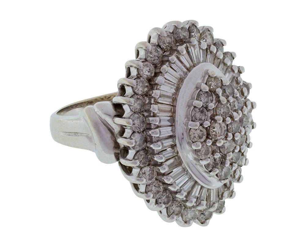 Lot 254: 14k White Gold and Diamond Ring
