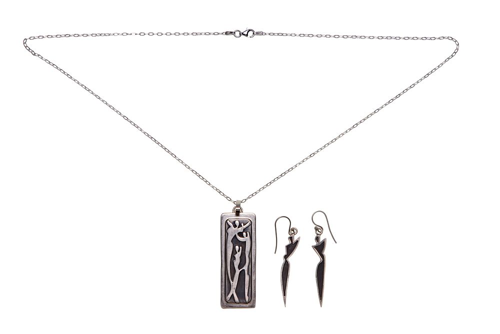 Lot 289: Alfred Gockel (German, b.1952) Sterling Silver Jewelry Suite