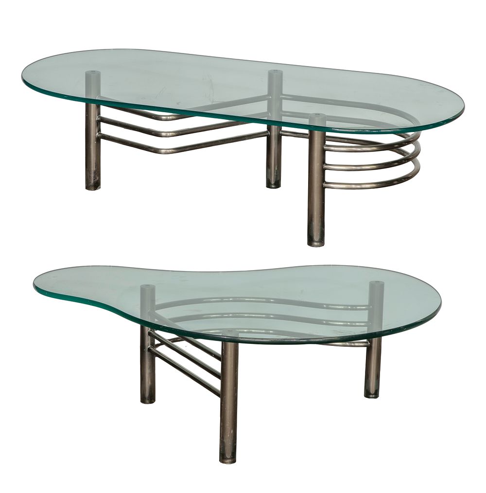Lot 311: Modern Glass Top Tables