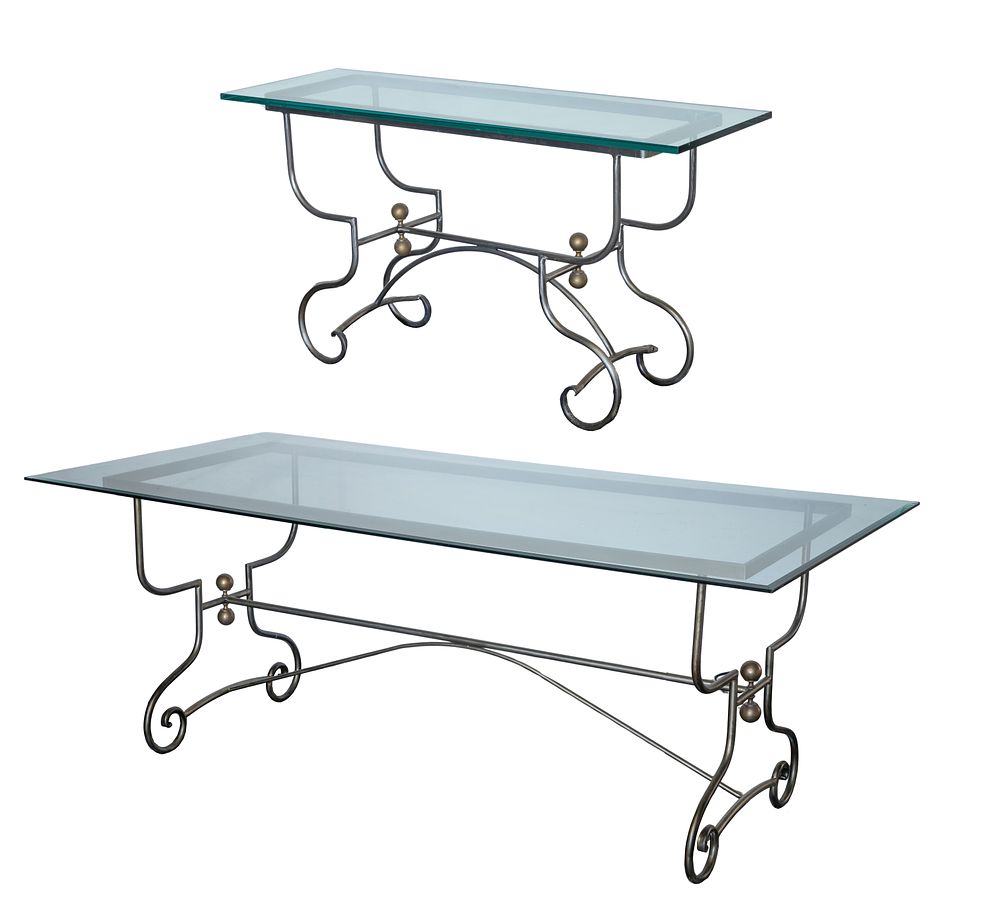 Lot 316: French Style Glass Top Tables