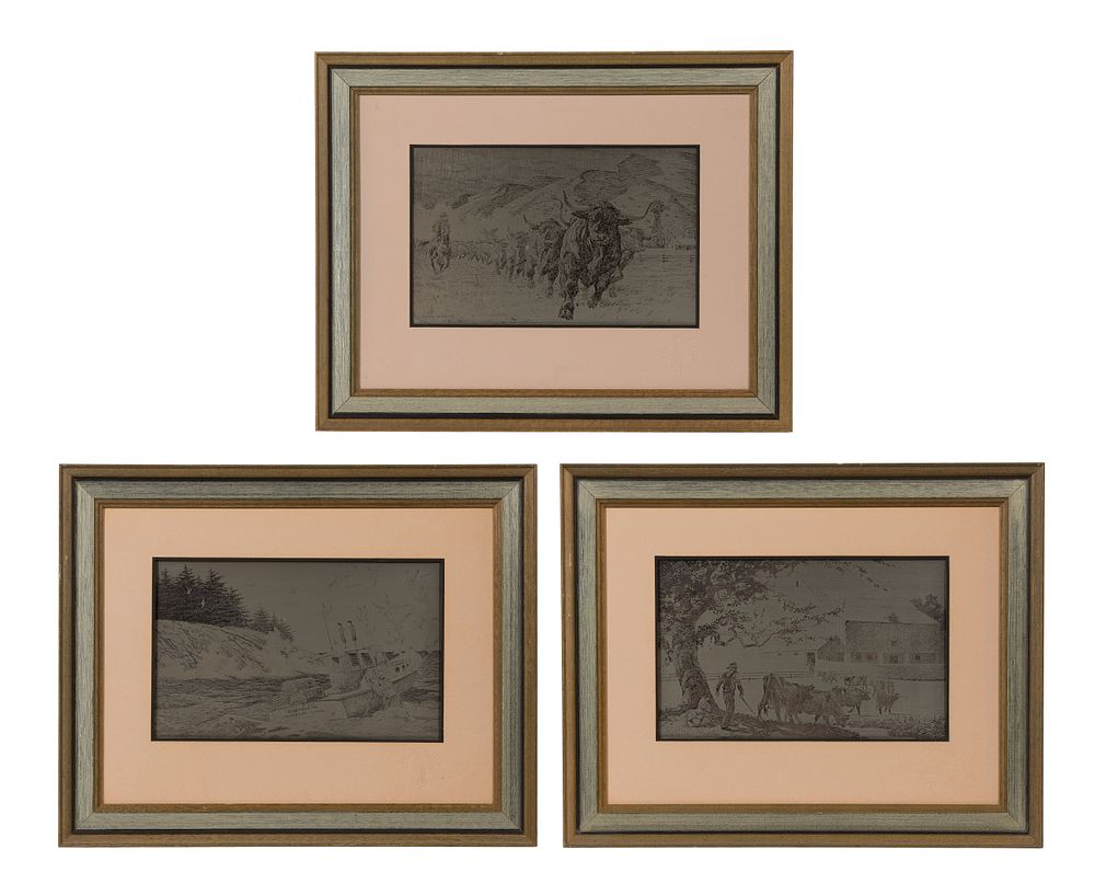 Lot 338: Jamie Wyeth (American, b.1946) Sterling Silver Franklin Mint Etching Collection