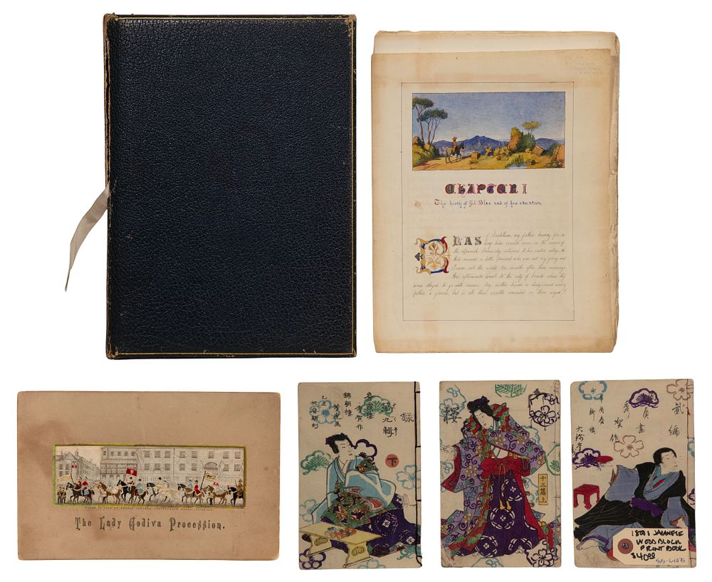 Lot 350: Hand Illuminated Manuscript Copy of Gil Blas