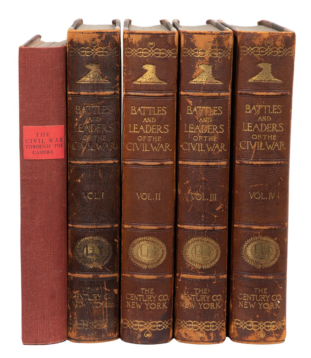 Lot 354: 'Battles and Leaders of The Civil War' Leather Bound Book Set