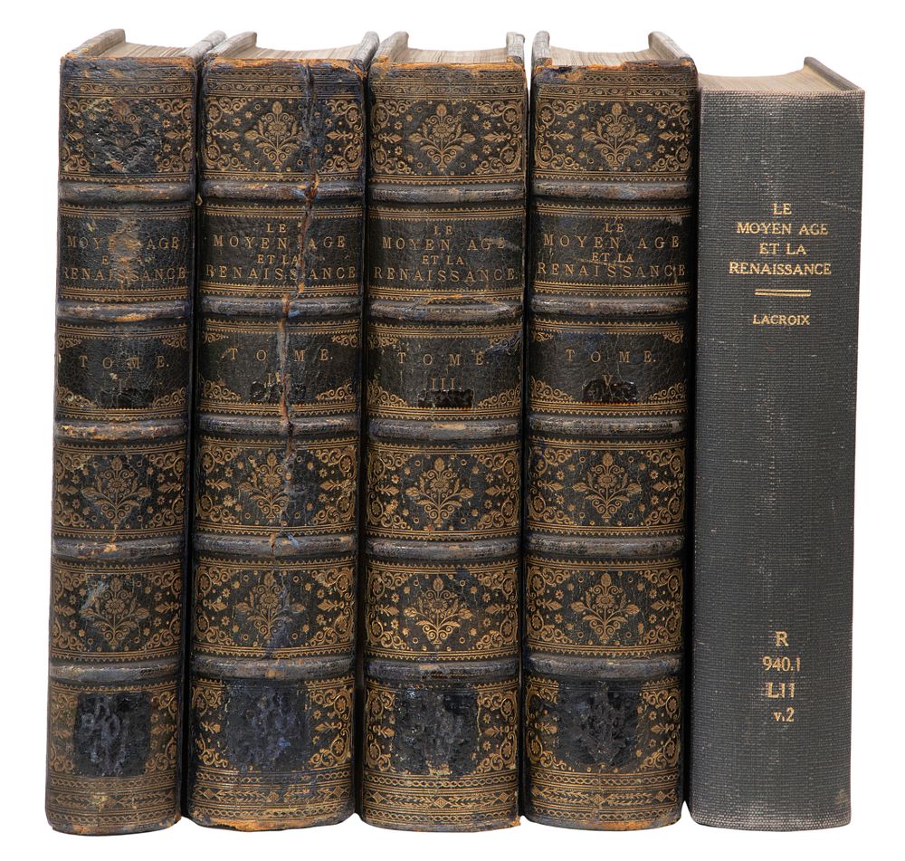 Lot 356: 'Le Moyen Age et la Renaissance' Leather Bound Book Set